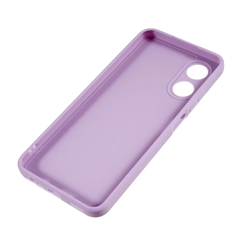 For Oppo A17 4G TPU Straight Edge Phone Case Precise Cutout Camera Protection Cover - Light Purple