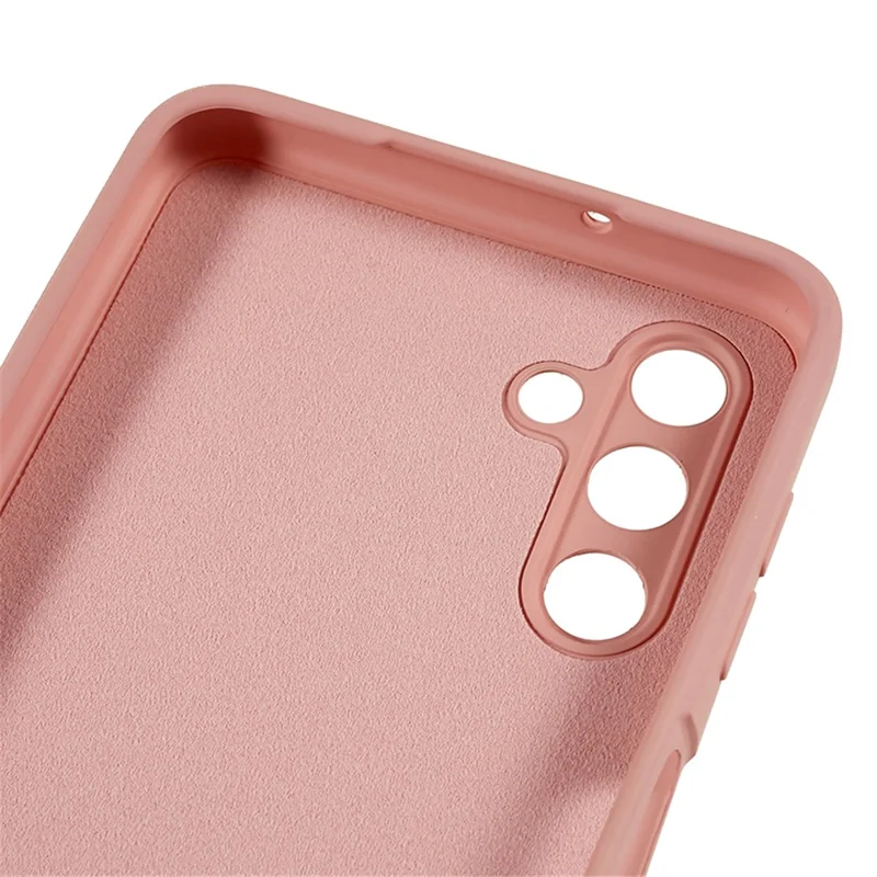 For Samsung Galaxy A13 5G Rubberized Phone Case Soft TPU Fiber Lining Cushion Shockproof Cover - Pink