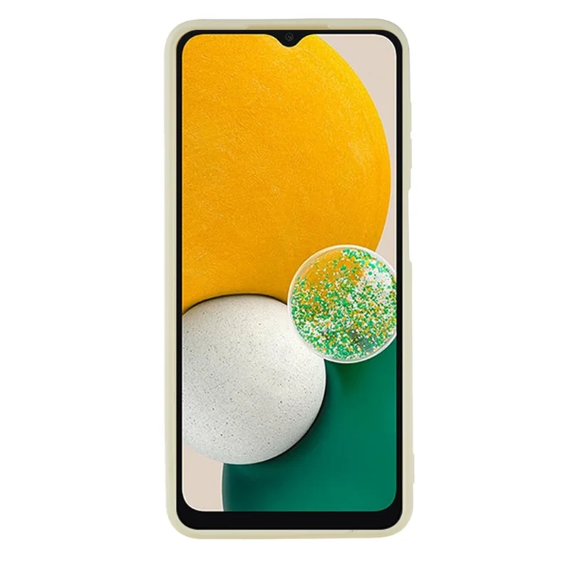 For Samsung Galaxy A13 5G Rubberized Phone Case Soft TPU Fiber Lining Cushion Shockproof Cover - White