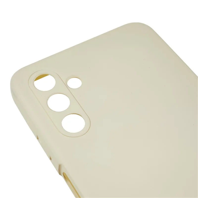 For Samsung Galaxy A13 5G Rubberized Phone Case Soft TPU Fiber Lining Cushion Shockproof Cover - White