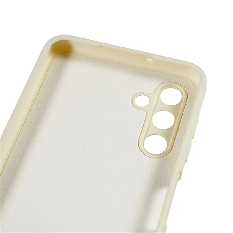 For Samsung Galaxy A13 5G Rubberized Phone Case Soft TPU Fiber Lining Cushion Shockproof Cover - White