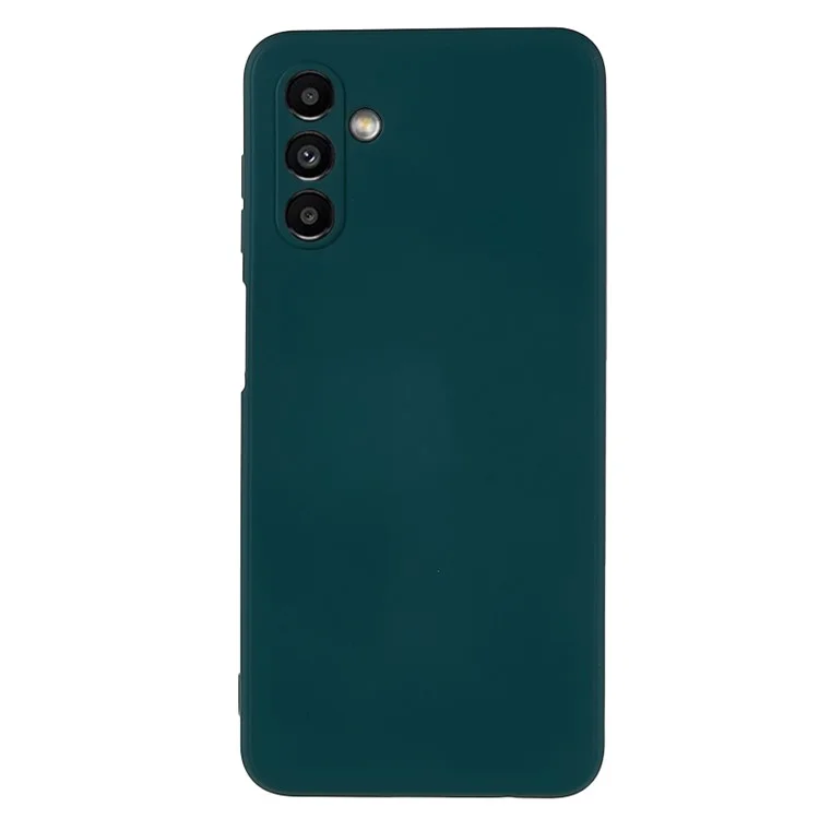 For Samsung Galaxy A13 5G Rubberized Phone Case Soft TPU Fiber Lining Cushion Shockproof Cover - Army Green