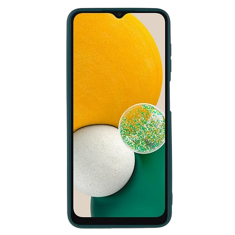 For Samsung Galaxy A13 5G Rubberized Phone Case Soft TPU Fiber Lining Cushion Shockproof Cover - Army Green