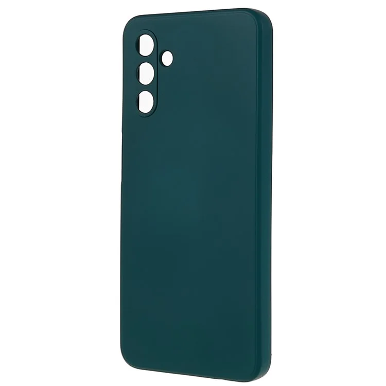 For Samsung Galaxy A13 5G Rubberized Phone Case Soft TPU Fiber Lining Cushion Shockproof Cover - Army Green