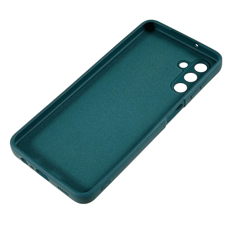 For Samsung Galaxy A13 5G Rubberized Phone Case Soft TPU Fiber Lining Cushion Shockproof Cover - Army Green
