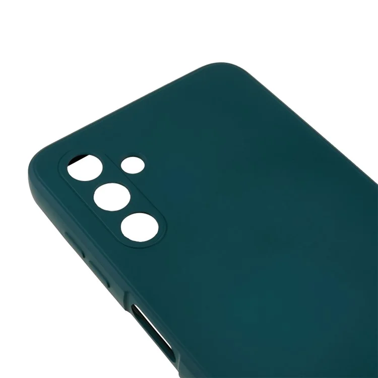 For Samsung Galaxy A13 5G Rubberized Phone Case Soft TPU Fiber Lining Cushion Shockproof Cover - Army Green