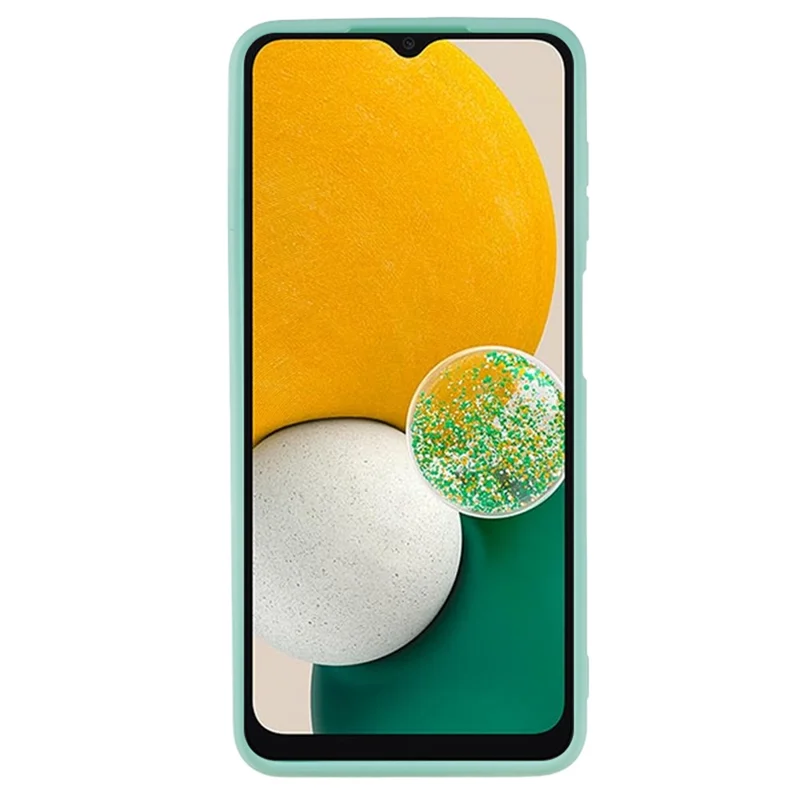 For Samsung Galaxy A13 5G Rubberized Phone Case Soft TPU Fiber Lining Cushion Shockproof Cover - Light Green