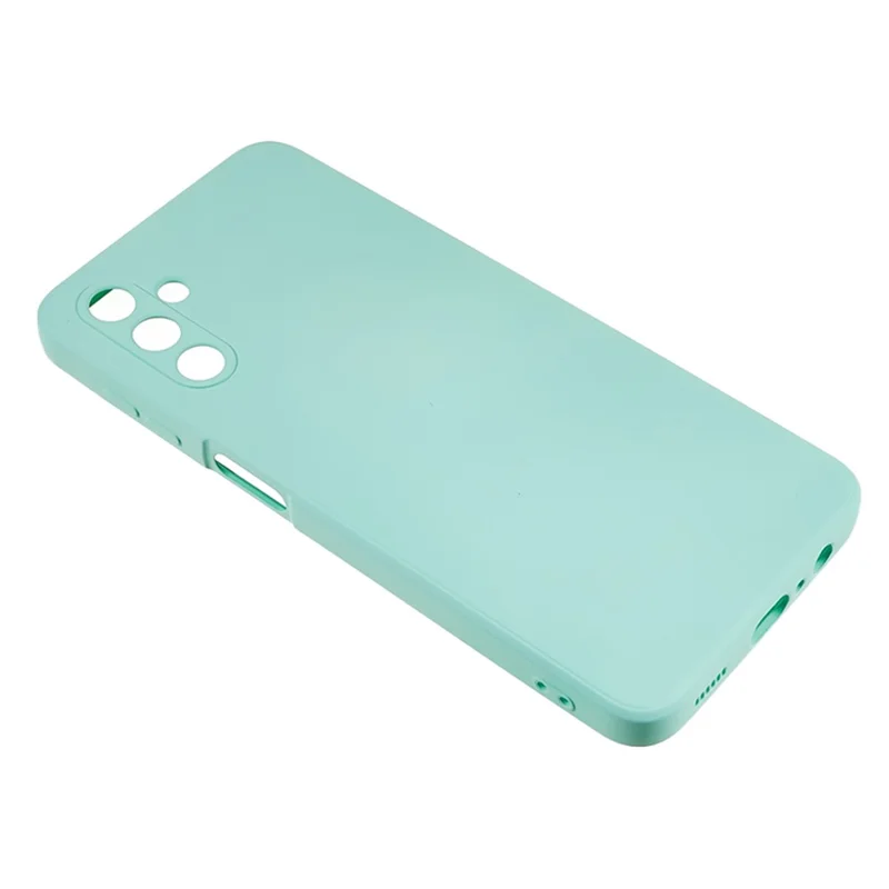 For Samsung Galaxy A13 5G Rubberized Phone Case Soft TPU Fiber Lining Cushion Shockproof Cover - Light Green