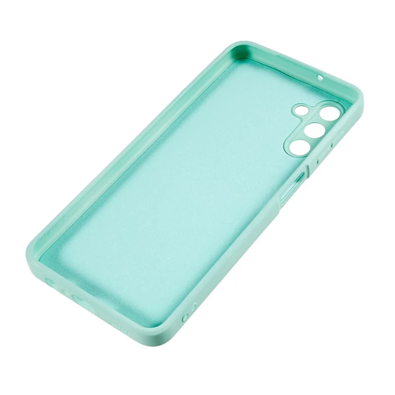For Samsung Galaxy A13 5G Rubberized Phone Case Soft TPU Fiber Lining Cushion Shockproof Cover - Light Green