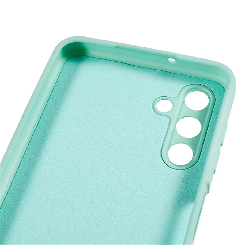 For Samsung Galaxy A13 5G Rubberized Phone Case Soft TPU Fiber Lining Cushion Shockproof Cover - Light Green