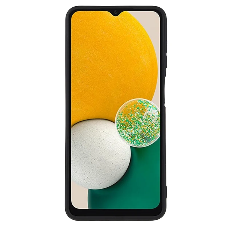 For Samsung Galaxy A13 5G Rubberized Phone Case Soft TPU Fiber Lining Cushion Shockproof Cover - Black