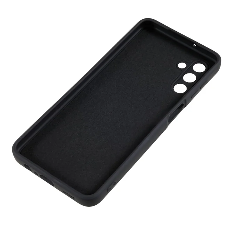 For Samsung Galaxy A13 5G Rubberized Phone Case Soft TPU Fiber Lining Cushion Shockproof Cover - Black