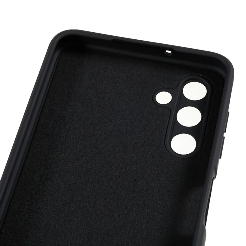 For Samsung Galaxy A13 5G Rubberized Phone Case Soft TPU Fiber Lining Cushion Shockproof Cover - Black
