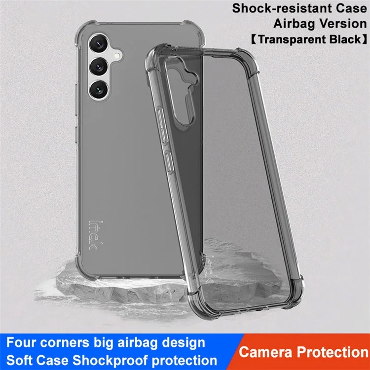 IMAK Für Samsung Galaxy A34 5G TPU Handyrückseite Hülle Klar Stoßfest Airbag Cover - Transparent Schwarz