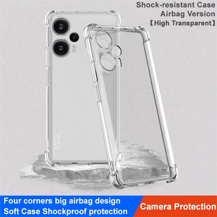 IMAK para Xiaomi Redmi Note 12 Turbo / Poco F5 5G Funda de Teléfono Flexible de TPU Transparente a Prueba de Golpes - Transparente