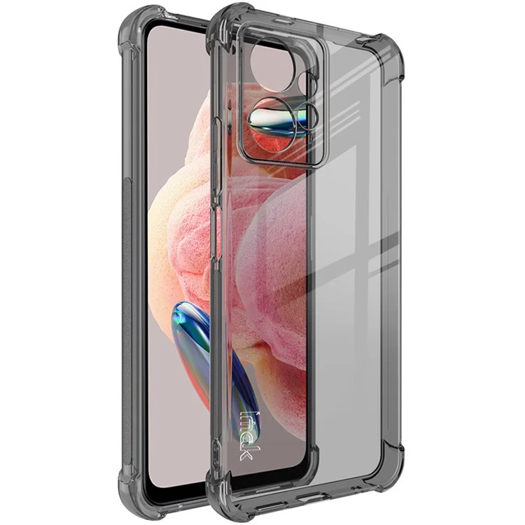 IMAK Для Xiaomi Redmi Note 12 4G Ударопрочный чехол с подушками безопасности Clear Phone Case Soft TPU Back Protective Cover - Прозрачный черный