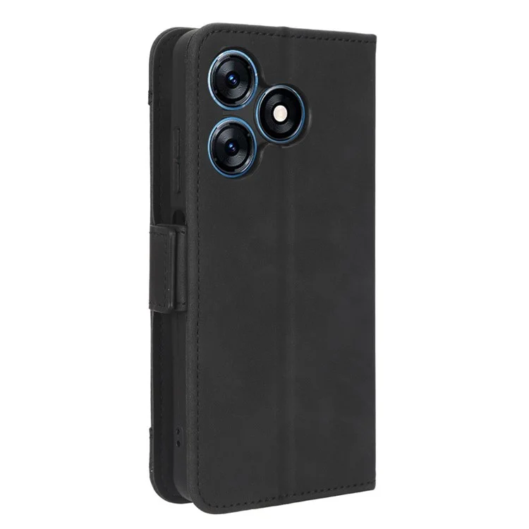 Para TECNO Spark 10 4G Funda de cuero con tapa Funda de teléfono con múltiples ranuras para tarjetas Funda con tapa - Negro