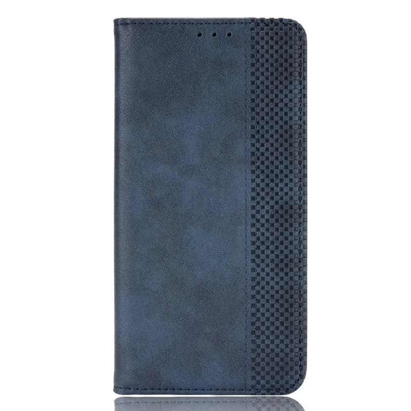 Para TECNO Spark 10 4G Funda de teléfono tipo cartera de piel vintage con soporte - Azul