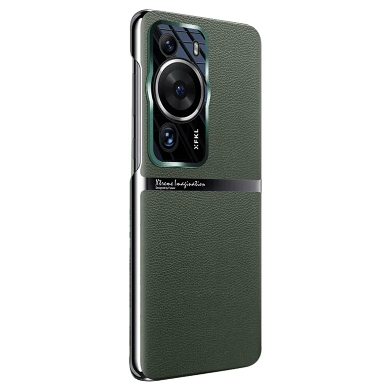 Чехол для Huawei P60 Pro, ударопрочный, ПК и ПУ-кожа, защитный чехол для смартфона - зеленый