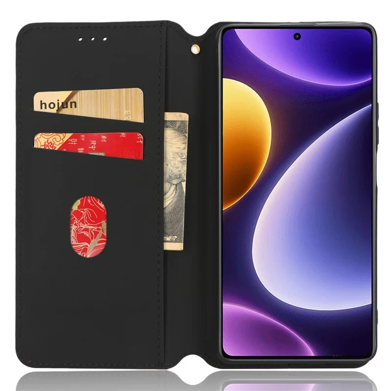 Capa de Telemóvel em Pele Sintética para Xiaomi Redmi Note 12 Turbo 5G / Poco F5 5G, com Estampa de Losango, Capa Carteira com Suporte Tipo Livro - Castanho