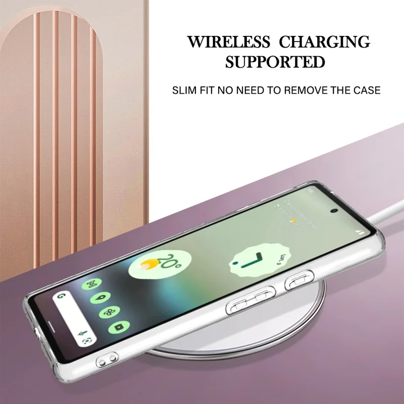 For Google Pixel 6a TPU Case with IMD Marble Pattern Electroplated Back Cover - White 006