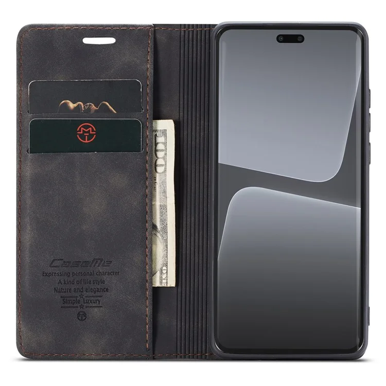 CASEME 013 Серия для Xiaomi 13 Lite / Civi 2 5G Чехол-книжка Кожаный Чехол-подставка - Черный