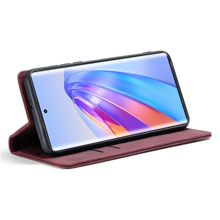 CASEME 013 Serie per Honor X40 5G / X9a 5G / Magic5 Lite 5G Custodia Telefonica in Pelle PU Portafoglio con Supporto - Rosso Vino
