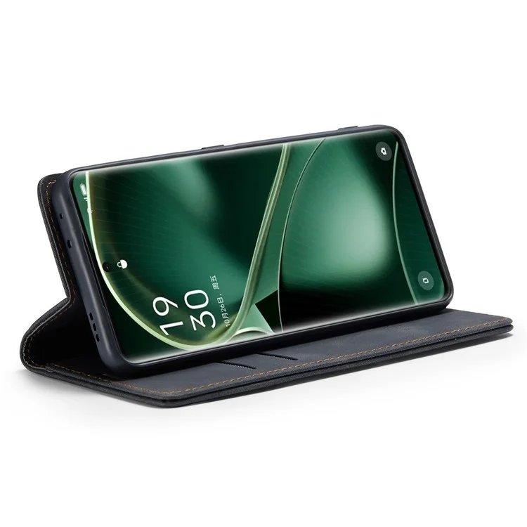CASEME 013 Серия для Oppo Find X6 Чехол-книжка из искусственной кожи с подставкой и защитой - Черный