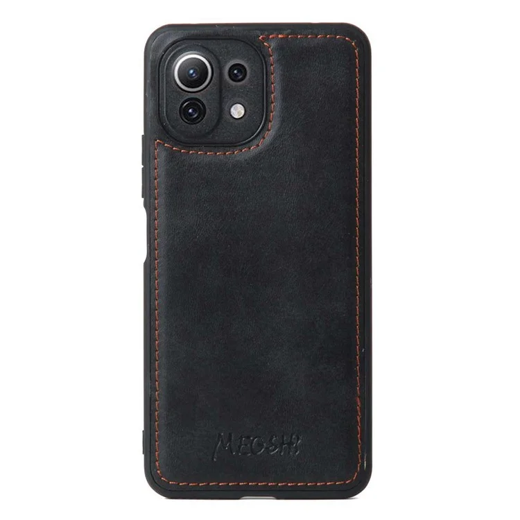 MEGSHI 020 Series for Xiaomi Mi 11 Lite 4G / 5G / 11 Lite 5G NE Detachable 2-in-1 Wallet PU Leather+PC+TPU Phone Case Stand Cover - Black