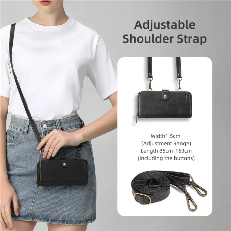 MEGSHI 020 Series for Xiaomi Mi 11 Lite 4G / 5G / 11 Lite 5G NE Detachable 2-in-1 Wallet PU Leather+PC+TPU Phone Case Stand Cover - Black