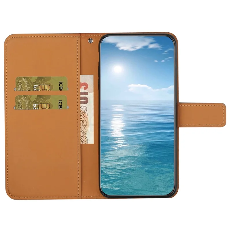 Per Xiaomi Redmi Note 12 4G Case Ethnic Style Phone Cover Imprinted Flower Pattern PU Leather Wallet Cover - Brown