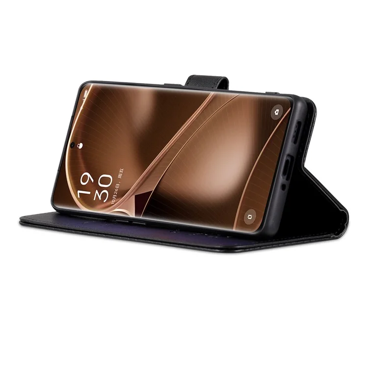 Чехол для телефона AZNS для Oppo Find X6 Pro, чехол из ПУ-кожи со стойкой, бумажник - черный