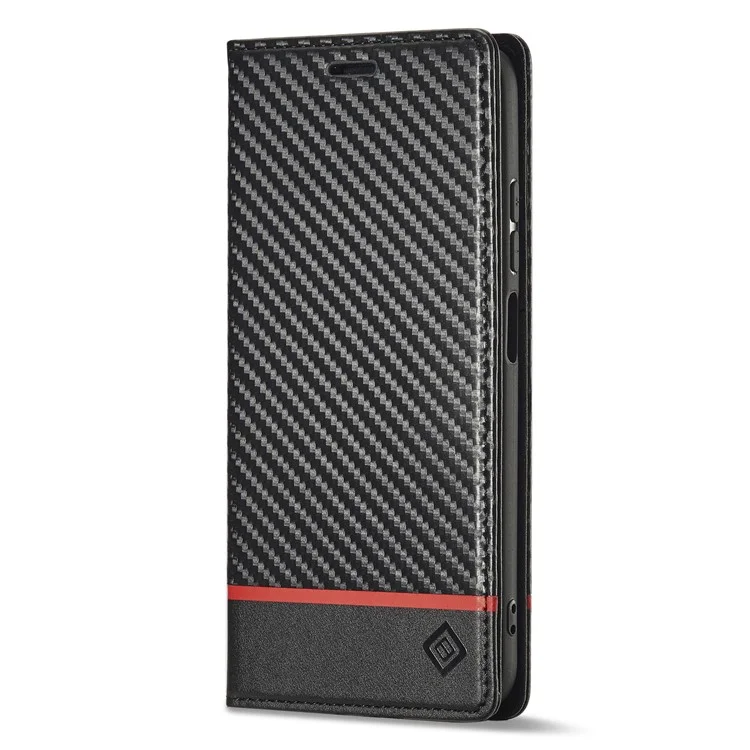LC.IMEEKE Per Xiaomi Redmi Note 12 Pro 4G / Note 11 Pro 4G (Mediatek) / 5G (Qualcomm) Custodia Portafoglio in Pelle PU con Texture in Fibra di Carbonio - Righe Orizzontali