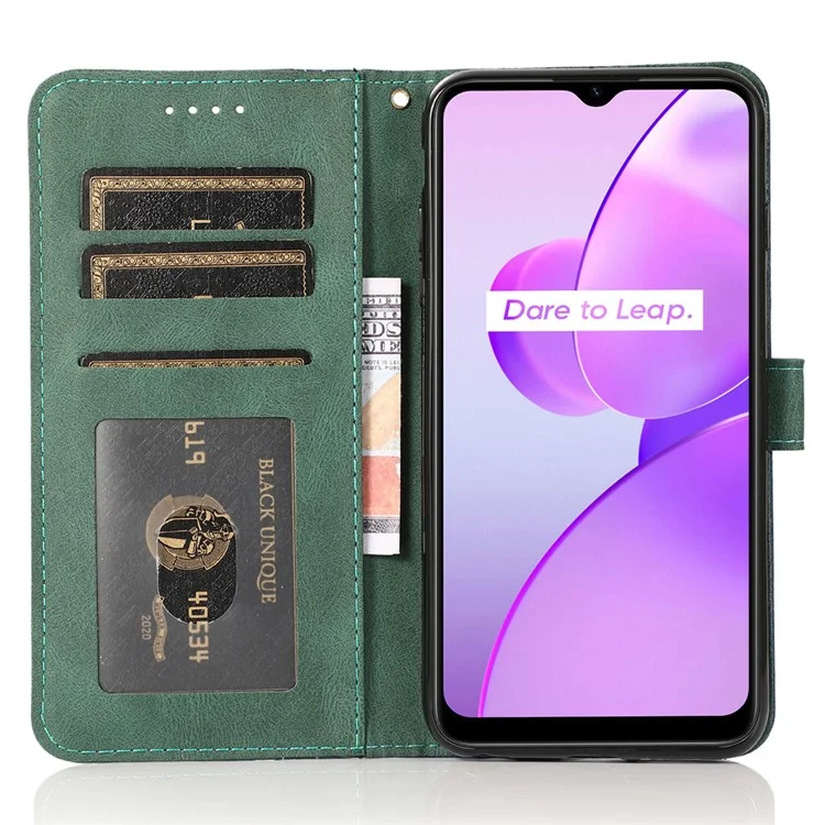 Для Xiaomi Poco X5 Pro 5G / Redmi Note 12 Pro Speed 5G / 12 Pro 5G Anti-drop Stand Case Splicing PU Leather Wallet Phone Cover - Синий / Зеленый