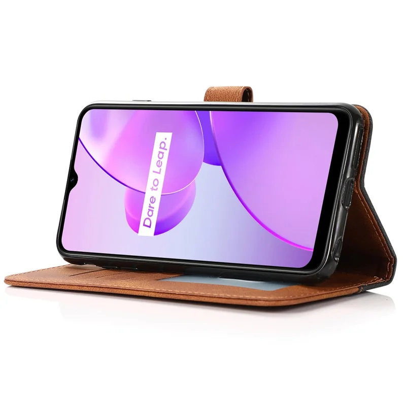 Para Xiaomi Poco X5 Pro 5G / Redmi Note 12 Pro Speed 5G / 12 Pro 5G Anti-queda Stand Case Splicing PU Leather Wallet Phone Cover - Preto / Marrom