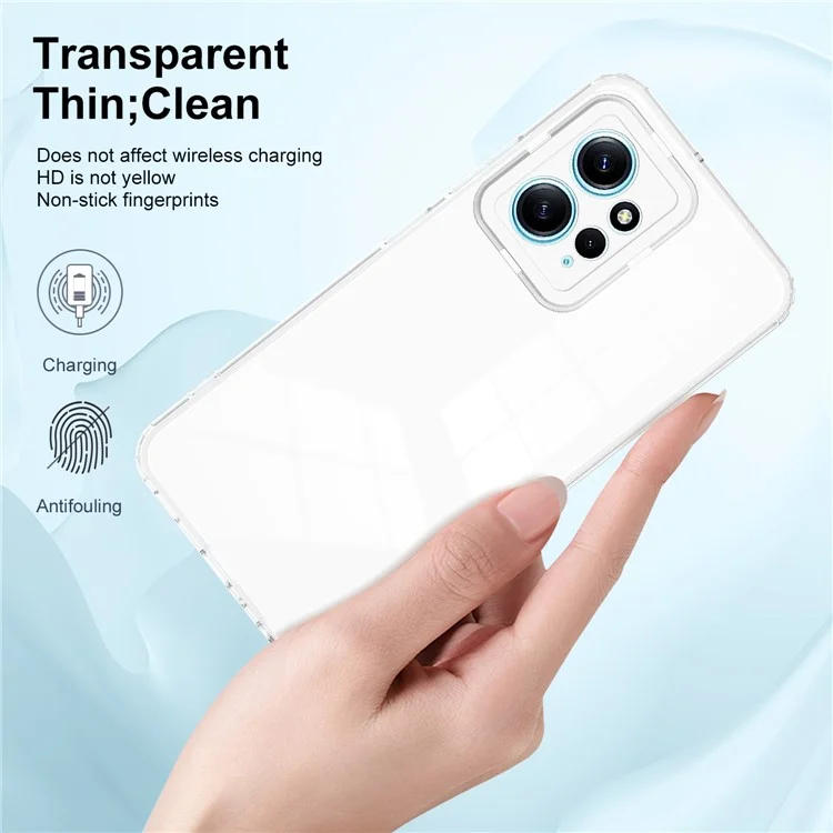 Für Xiaomi Redmi Note 12 4G TPU-Rückenplatte + PC-Rahmen + PC-Kameraringgehäuse 3-in-1-Transparente Abdeckung - Weiß