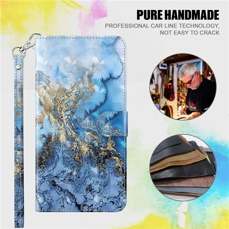 For Xiaomi Redmi Note 12 4G Wallet Leather Phone Case 3D Pattern Printing Stand Cover with Strap - Bauhinia Valley