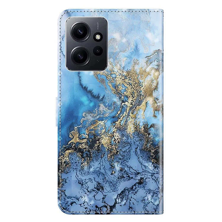 For Xiaomi Redmi Note 12 4G Wallet Leather Phone Case 3D Pattern Printing Stand Cover with Strap - Bauhinia Valley