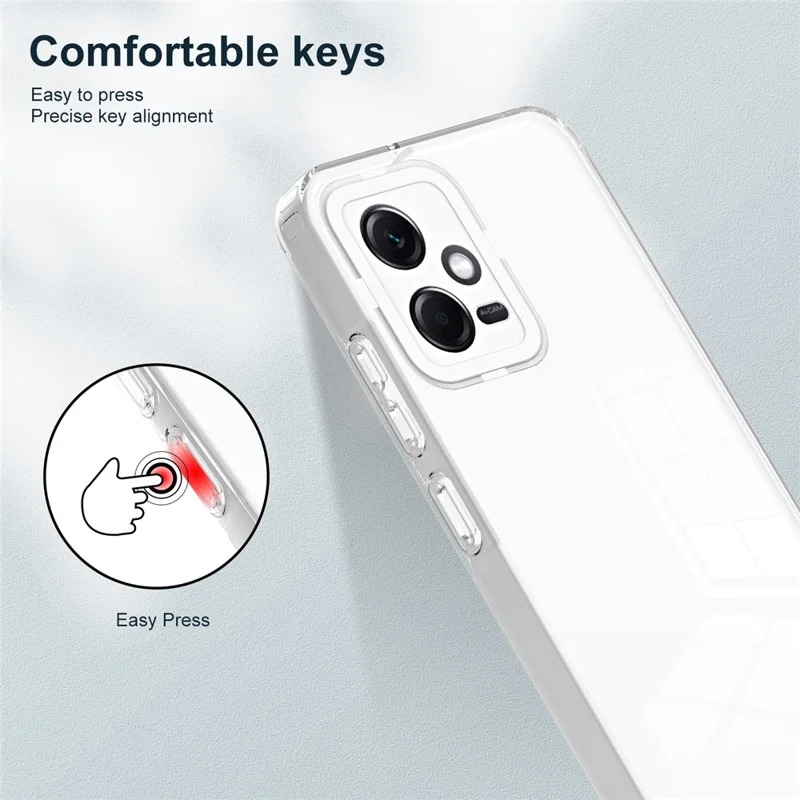 Pour Xiaomi Redmi Note 12 5G (Global) / Poco X5 5G Étui de téléphone en TPU PC 3 en 1 Housse transparente avec cadre d'appareil photo en PC - Blanc