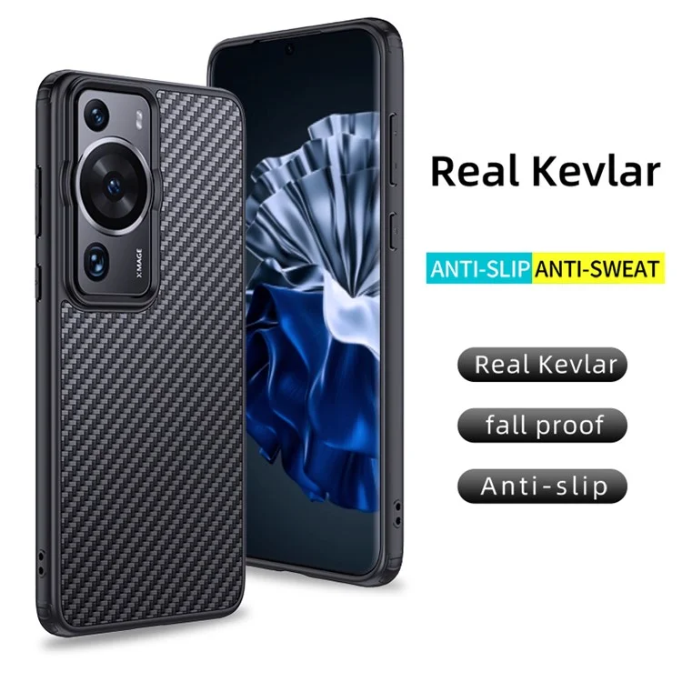 For Huawei P60 Pro / P60 Kevlar Fiber TPU Anti-drop Phone Case Magnetic Protective Cover