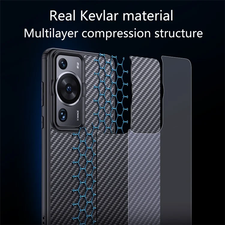 For Huawei P60 Pro / P60 Kevlar Fiber TPU Anti-drop Phone Case Magnetic Protective Cover