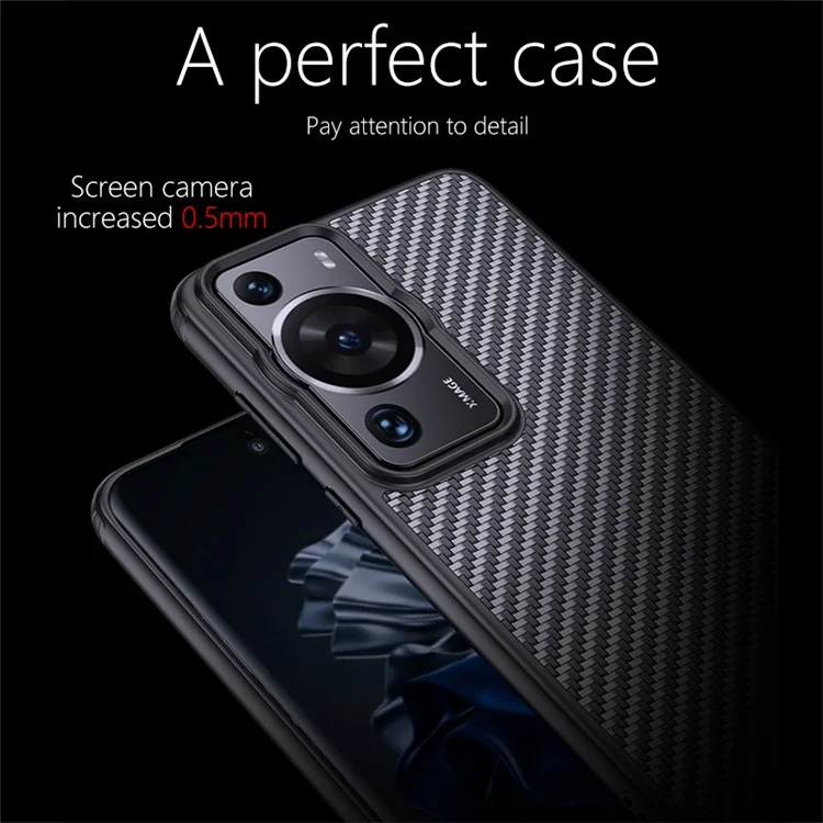 For Huawei P60 Pro / P60 Kevlar Fiber TPU Anti-drop Phone Case Magnetic Protective Cover