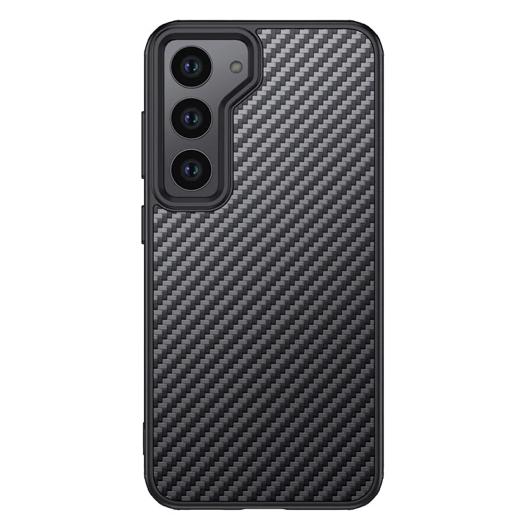 For Samsung Galaxy S23+ Magnetic Anti-scratch Back Cover Kevlar Fiber TPU Anti-drop Phone Case