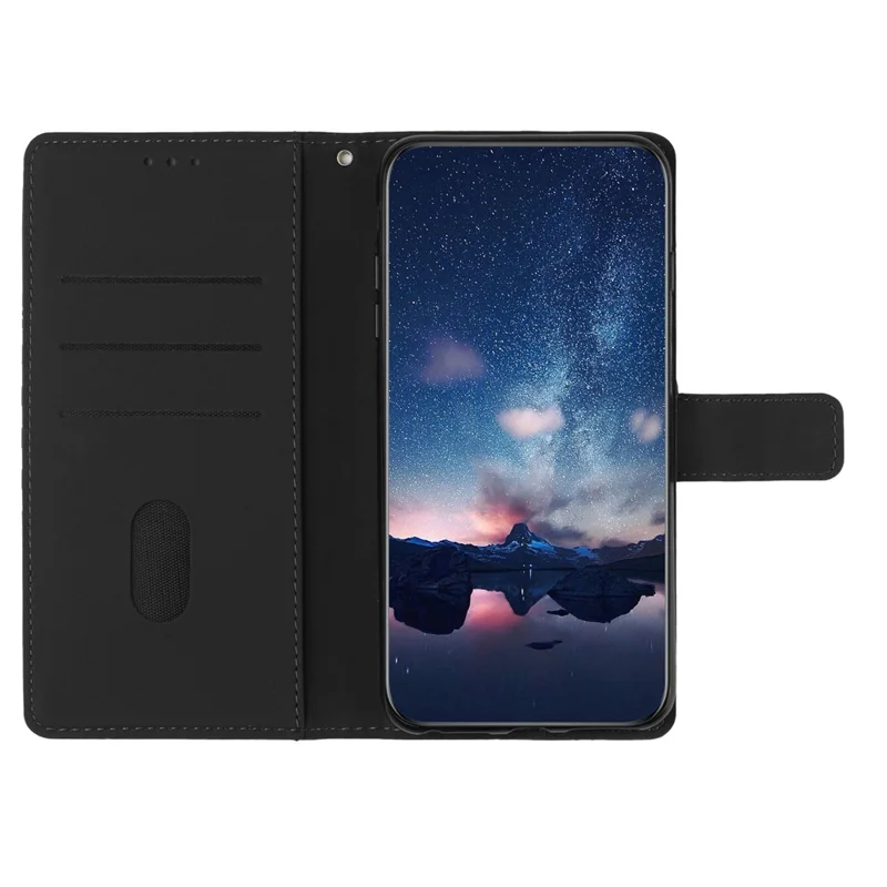 PU-Leder-Handyhülle für Xiaomi 13 5G, geprägtes Rhombenmuster Standbrieftasche - Schwarz