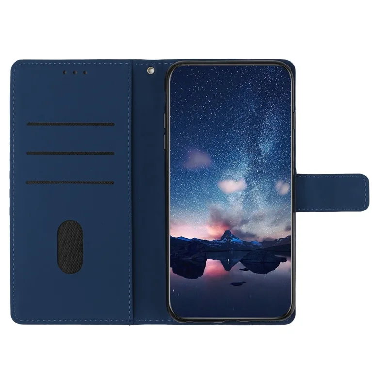 Stand Phone Case for Xiaomi 13 Pro 5G , PU Leather Wallet Imprinted Rhombus Phone Cover - Blue