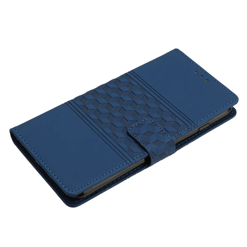 Stand Phone Case for Xiaomi 13 Pro 5G , PU Leather Wallet Imprinted Rhombus Phone Cover - Blue