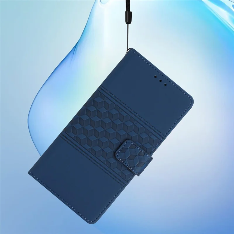 Stand Phone Case for Xiaomi 13 Pro 5G , PU Leather Wallet Imprinted Rhombus Phone Cover - Blue