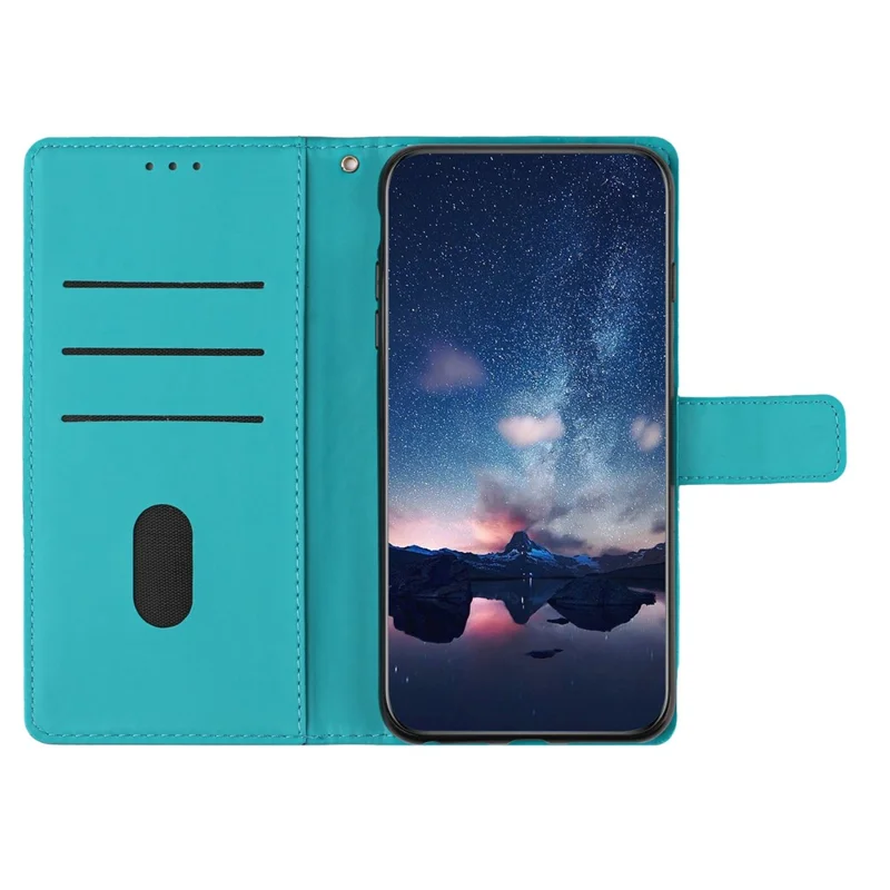 Stand Wallet Phone Case for Google Pixel 7 Pro 5G , PU Leather Imprinted Rhombus Protective Cover - Sky Blue