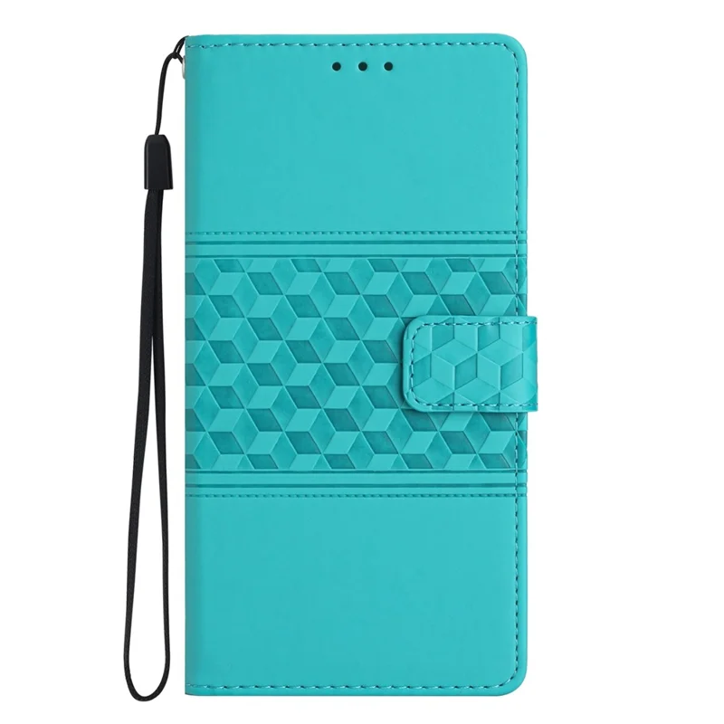 Stand Wallet Phone Case for Google Pixel 7 Pro 5G , PU Leather Imprinted Rhombus Protective Cover - Sky Blue