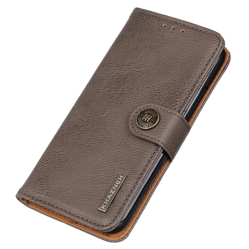 KHAZNEH for Nokia C22 PU Leather Cell Phone Wallet Stand Case Cowhide Texture Cover - Khaki